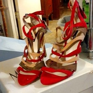 Zara's High Heels: Woman's Size 7.5. Strapless w/Black Zipper Along Side Back